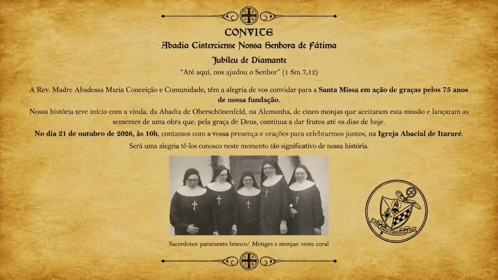 Do silêncio nasceu uma abadia: Itararé celebra os 75 anos das monjas cistercienses