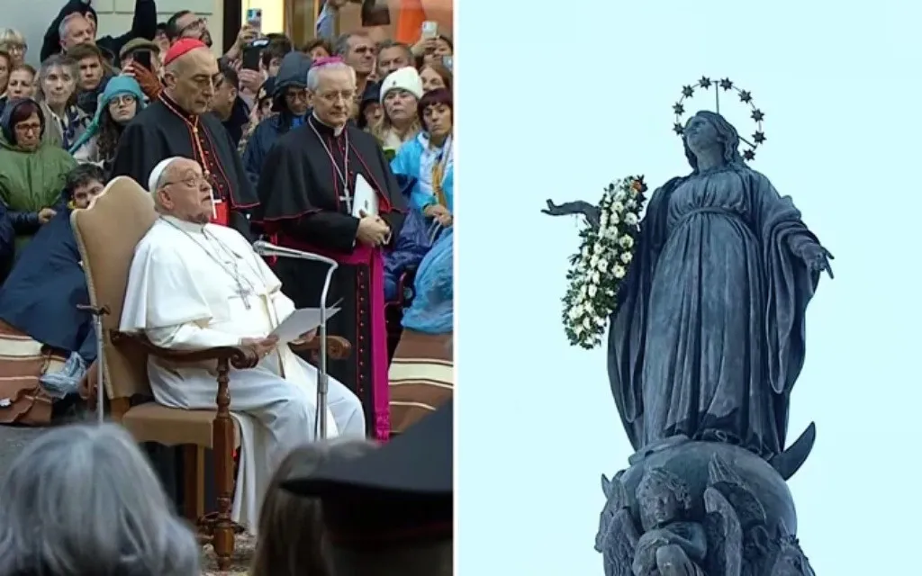 A bela oração do papa Francisco à Imaculada Conceição na Praça de Espanha, em Roma